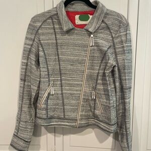 Anthropologie Gray Knit Blazer Classic Textured